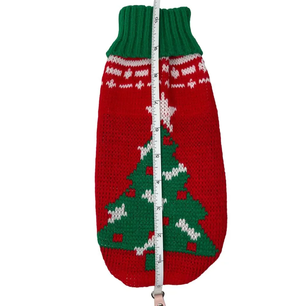 Pet Dog Sweater Knit Christmas Tree With Bone Ornaments Size Small New W/O Tags